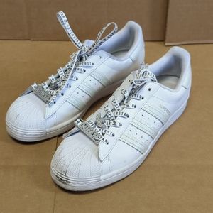 ADIDAS Womens 9 Superstar Sneakers/Shoes White/Silver